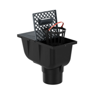 Osadnik Rynnowy Pionowy ANTRACYT do Rur Kwadratowych z kratką rewizyjną fi110 