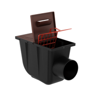 Osadnik Rynnowy Boczny BRĄZOWY do Rur Kwadratowych z klapką rewizyjną fi110 