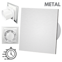 Wentylator łazienkowy dRim fi125 (DTS) + FRONT Szczotkowane srebro