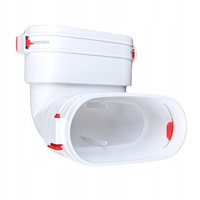 Kolano pionowe 90° Rekuperacja - System Owalny FLAT 52x117 mm