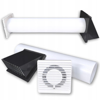 Zestaw wentylacyjny wywiewny wentylator przez ścianę 125 mm CIEMNY GRAFIT