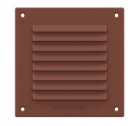 Kratka wentylacyjna z siatką 14x14 / 17x17 Brązowa