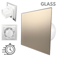 Wentylator łazienkowy dRim fi100 (DTS) + FRONT SZKŁO Satynowe złoto