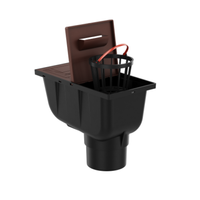 Osadnik Rynnowy Pionowy BRĄZOWY do Rur Kwadratowych z klapką rewizyjną fi110 