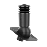 Kominek Wentylacyjny IZOLOWANY WYRZUTNIA fi125mm pod gont/pape CZARNY RAL 9005