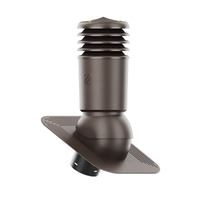 Kominek Wentylacyjny IZOLOWANY WYRZUTNIA fi125mm pod gont/pape CIEMNY BRĄZOWY RAL 8019