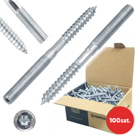 Szpilka dwustronna gwint do drewna metryczny TORX |100 szt.| M8x250 mm