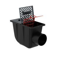 Osadnik Rynnowy Boczny ANTRACYT do Rur Okrągłych z kratką rewizyjną fi110 