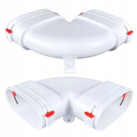 Kolano poziome 90° Rekuperacja - System Owalny FLAT 52x117 mm