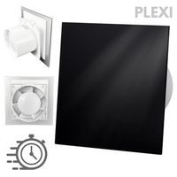 Wentylator łazienkowy dRim fi125 (DTS) + FRONT PP Czarny połysk