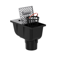 Osadnik Rynnowy Pionowy JASNOSZARY do Rur Okrągłych z kratką rewizyjną fi110 