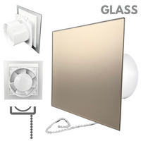 Wentylator łazienkowy dRim fi100 (PS) + FRONT Szkło Satynowe złoto