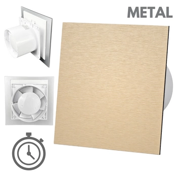 Wentylator łazienkowy dRim fi100 (TS) + FRONT PP Szczotkowane złoto
