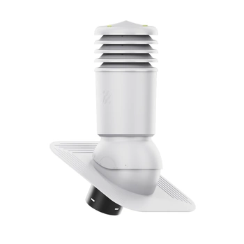 Kominek Wentylacyjny IZOLOWANY WYRZUTNIA fi125mm pod gont/pape JASNOSZARY RAL 7036