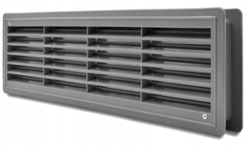 Kratka drzwiowa WC szara do otworu 115x430 mm