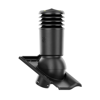 Kominek wentylacyjny IZOLOWANY do dachówki RUBIN 9V CZARNA GLAZURA BŁYSZCZĄCA fi150