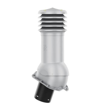 Kominek Wentylacyjny WYRZUTNIA fi125mm do blachy trapezowej  T18 SREBRNY RAL 9006