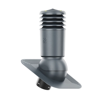 Kominek Wentylacyjny IZOLOWANY WYRZUTNIA fi125mm pod gont/pape CIEMNY GRAFIT (ANTRACYT) RAL 7016