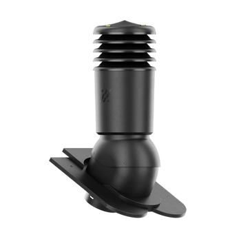 Kominek wentylacyjny IZOLOWANY do dachówki KARPIÓWKI CZARNY RAL 9005 fi125