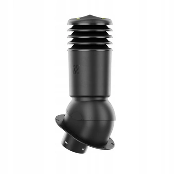 Kominek wentylacyjny IZOLOWANY WYRZUTNIA do pokryć płaskich CZARNY fi125