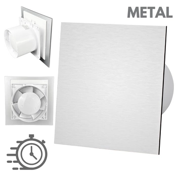 Wentylator łazienkowy dRim fi125 (DTS) + FRONT Szczotkowane srebro