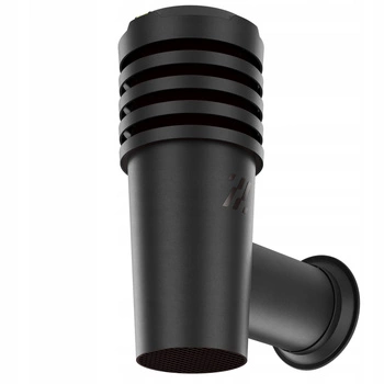 Wyrzutnia czerpnia ścienna kominek wentylacyjny wywietrznik CZARNY fi110