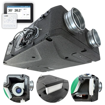 REKUPERATOR Centrala Blauberg Reneo-Fit D 240 VG - NAGRZEWNICA + EPP + BIAŁY PANEL STERUJĄCY