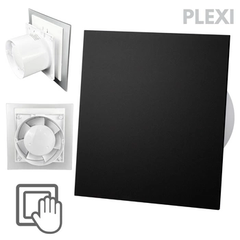Wentylator łazienkowy dRim fi125 (S) + FRONT PP Czarny mat