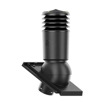 Kominek wentylacyjny IZOLOWANY do dachówki DOMINO CZARNA/MATOWA GLAZURA fi125