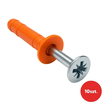 Kołek kołnierz grzybkowy gwoździowkręt COLLAR EASY FIX | 10szt. | 6x40 mm