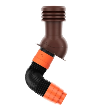 WYRZUTNIA DACHOWA kominek wentylacyjny do blach płaskich RAL8017 fi160 + RURA