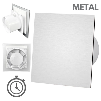 Wentylator łazienkowy dRim fi100 (TS) + FRONT PP Szczotkowane srebro