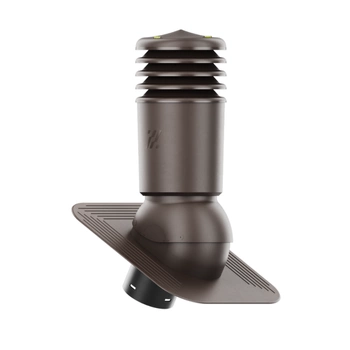 Kominek Wentylacyjny IZOLOWANY WYRZUTNIA fi125mm pod gont/pape CIEMNY BRĄZOWY RAL 8019
