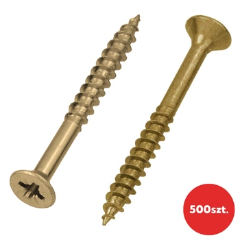 Wkręt do drewna hartowany łeb stożkowy PZ2 |500 szt.| 4x80 mm