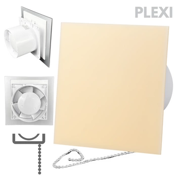 Wentylator łazienkowy dRim fi100 (PS) + FRONT PP Beżowy