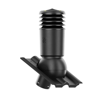 Kominek wentylacyjny IZOLOWANY do dachówki VOJENS (PODWÓJNA RZYMSKA) CZARNY fi125
