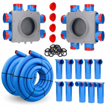 ZESTAW DO REKUPERACJI fi90 - kanały, rozdzielacze, skrzynki rozprężne